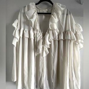 H&M chiffon peasant blouse with frills
